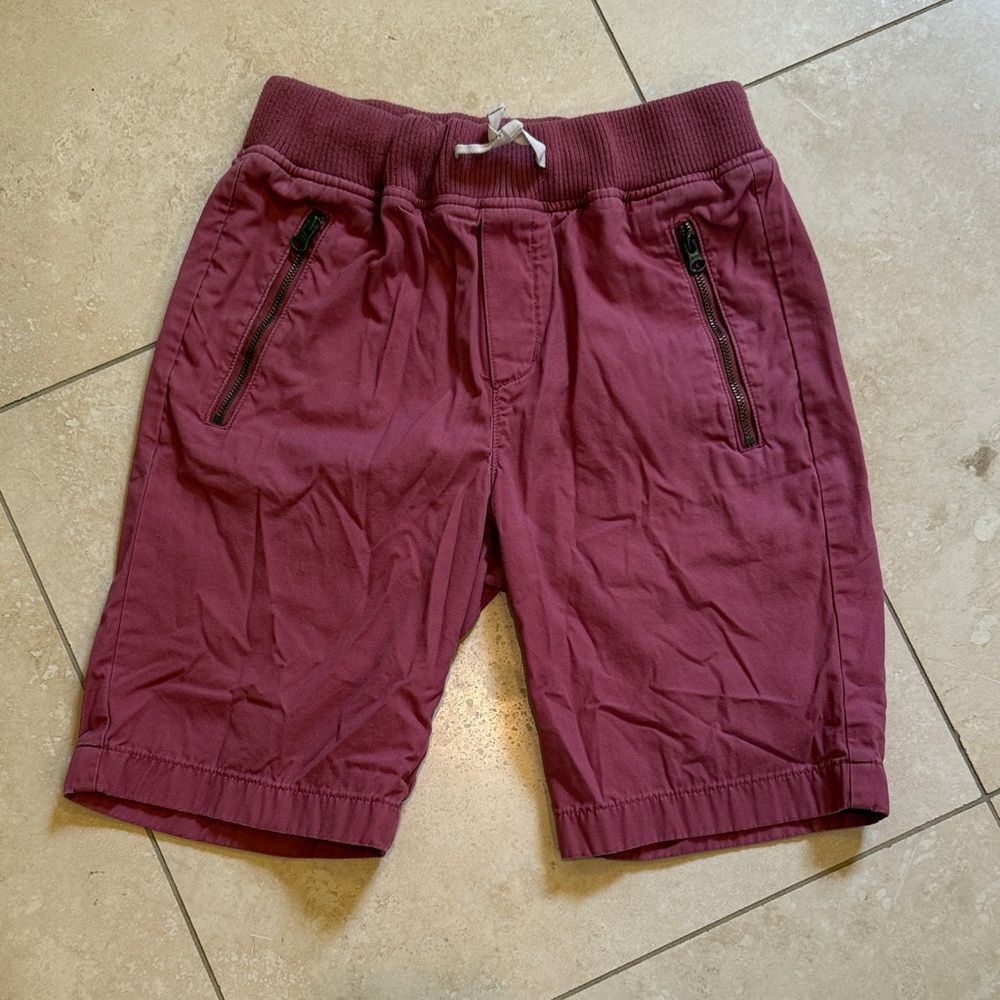 Crewcuts Boys 12 Athletic Dusty Rose Drawstring Zip-Pocket Shorts